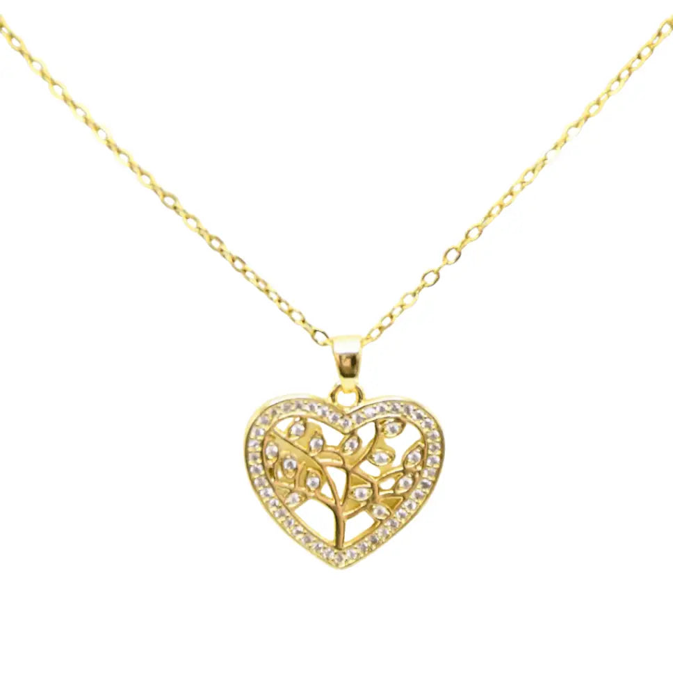 Collier cœur doré scintillant – Thalya | Mitsury