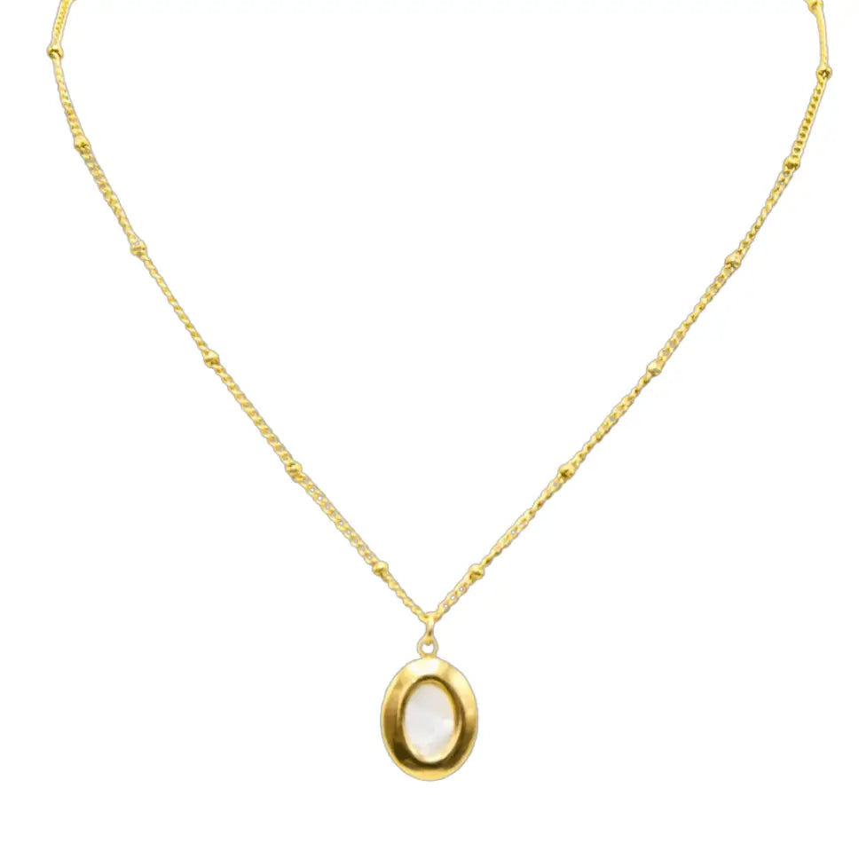Collier doré nacre en acier inoxydable – Selysa | Mitsury