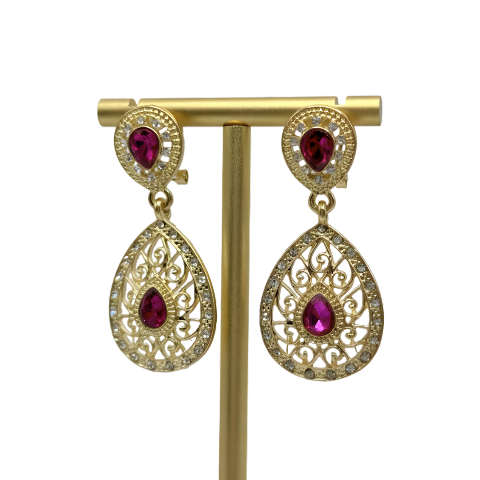 Boucles d’oreilles à pierres rose