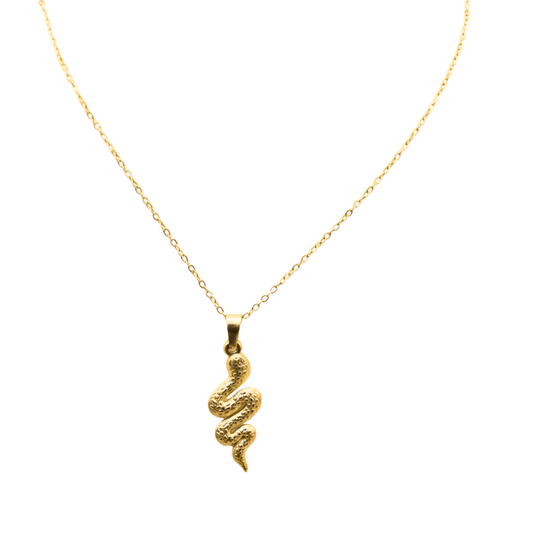 Collier serpent doré en acier inoxydable – Seryna | Mitsury