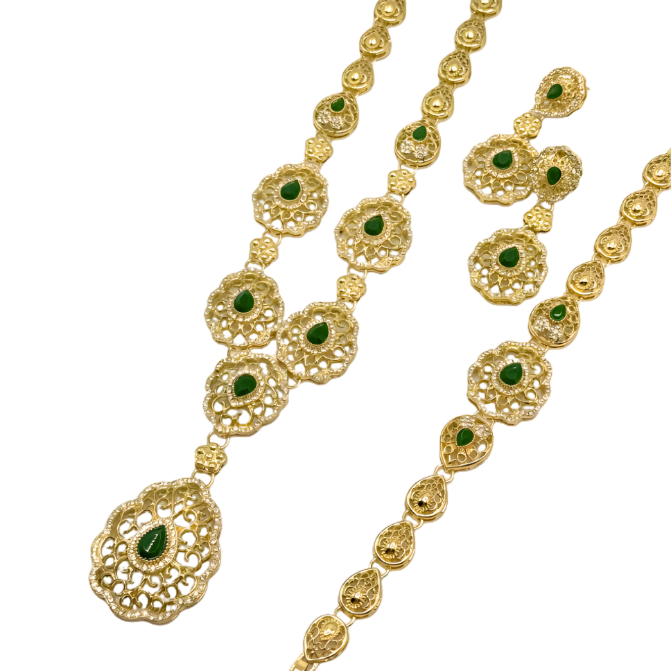 Parure caftan vert