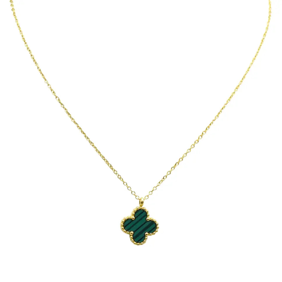 Collier trèfle acier doré – Azméria | Mitsury