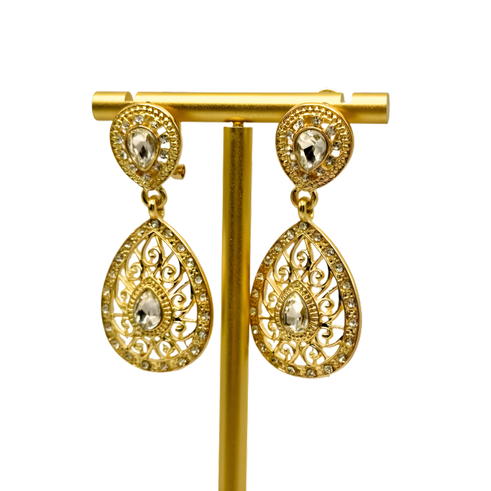 Boucles d’oreilles à pierres blanches