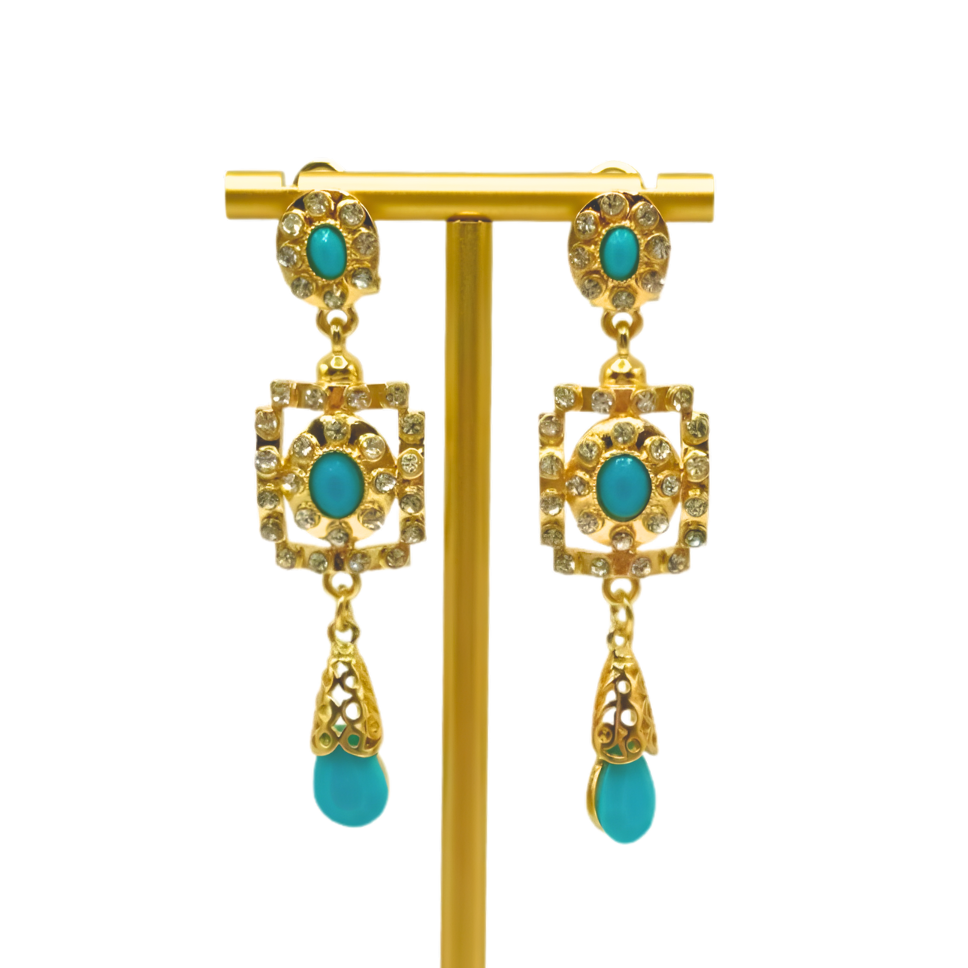 Boucles d’oreilles à pierres turquoise