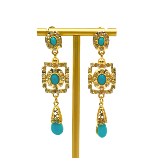 Boucles d’oreilles à pierres turquoise