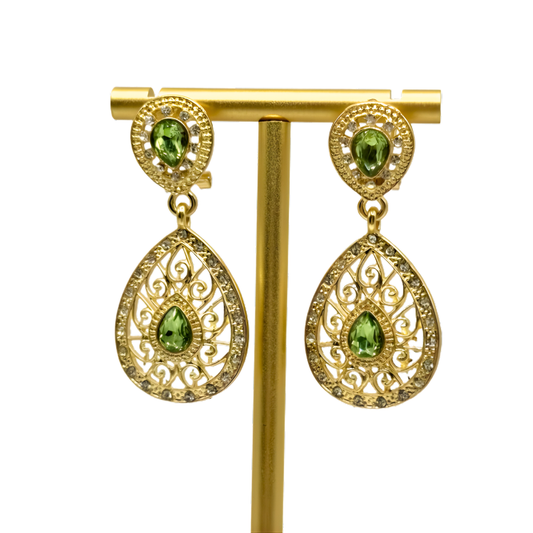 Boucles d’oreilles à pierres vert clair