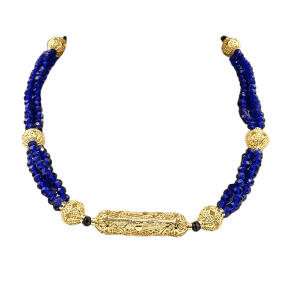 Collier bleu doré – Élégance et éclat pour vos occasions | Mitsury