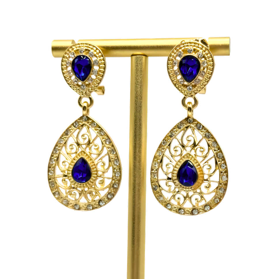 Boucles d’oreilles à pierres bleu royal