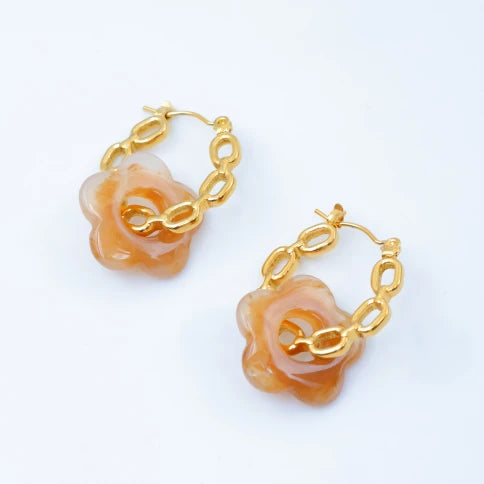 Boucles marron dorées Aurélon – Élégance naturelle | Mitsury