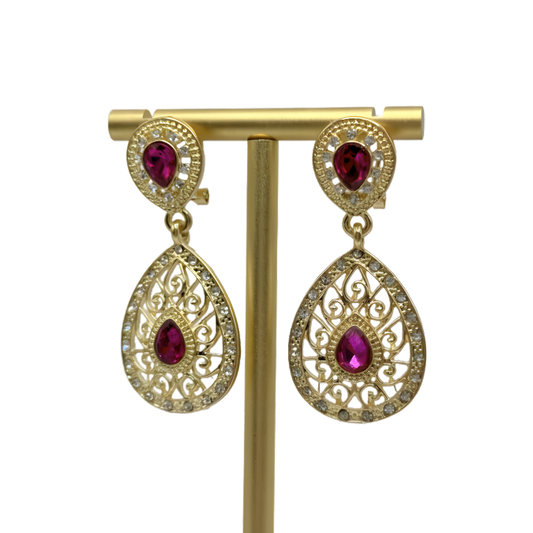 Boucles d’oreilles à pierres rose